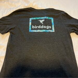 Birddogs Charcoal Gray Short Sleeve Tee with Blue-Green Logo